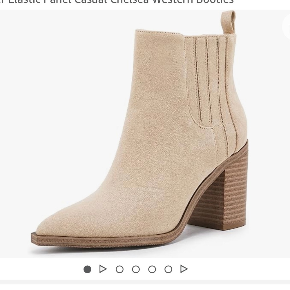 Cream suede Ankle Booties